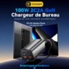 Chargeur de Bureau GaN 100W 4 Ports – 2 USB-C + 2 USB-A avec Charge Rapide PD et QC