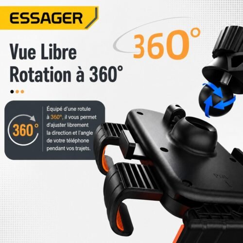 Support Téléphone Vélo & Moto Universel – Rotation 360°, Verrouillage Automatique, Compatible 4,7 à 6,9 pouces
