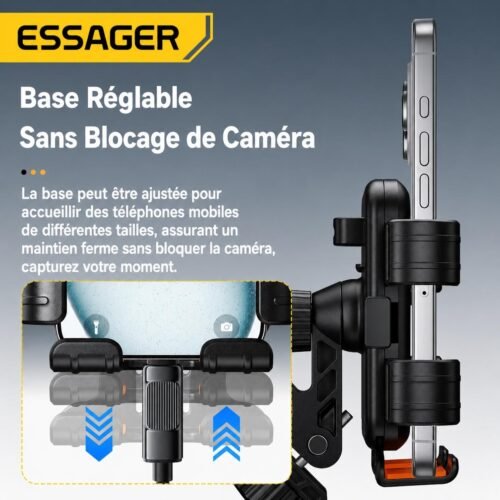 Support Téléphone Vélo & Moto Universel – Rotation 360°, Verrouillage Automatique, Compatible 4,7 à 6,9 pouces