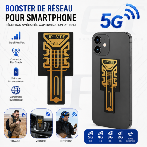 Amplificateur de Signal Réseau Smartphone 2G/3G/4G/5G – Autocollant Booster NFC Compatible Tous Opérateurs