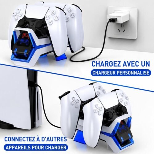 gvc.product.image_.1784393034375.942f70b6-6955-4998-abd1-00ea129f2791.jpeg Station de Charge Double pour Manettes PS5 – Chargeur Rapide USB-C 5V/3A avec Indicateurs LED et Protection Intelligente