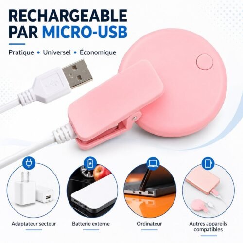 Lampe Selfie LED Rechargeable à Clip – Éclairage Portable pour Smartphone, Visioconférence, TikTok & Maquillage