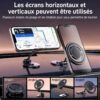 Support Magnétique Pliable pour Smartphone Voiture – Rotation 360° – Fixation Tableau de Bord – Compatible MagSafe & Téléphones Magnétiques