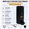 Brûleur d'Encens Électrique Rechargeable Portable pour Bakhoor et Oud pour Maison, Bureau et Voiture