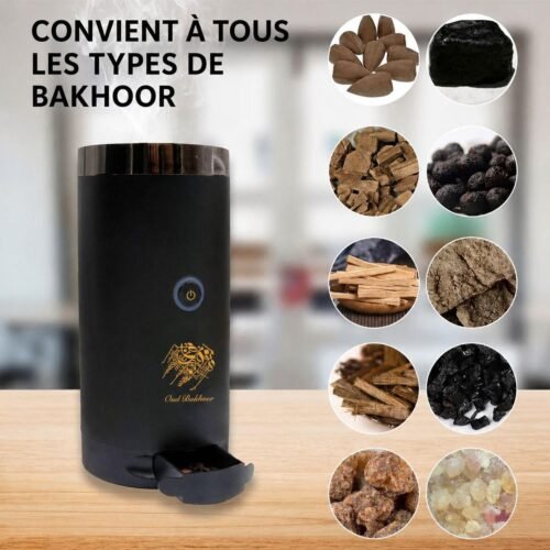 Brûleur d'Encens Électrique Rechargeable Portable pour Bakhoor et Oud pour Maison, Bureau et Voiture