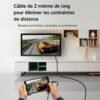 Câble USB Type-C vers HDMI 4K UHD 2M – Sortie Vidéo Audio Haute Vitesse Plug & Play