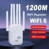 Répéteur Wi-Fi 1200Mbps Double Bande 2.4GHz/5GHz – Amplificateur de Signal Longue Portée 6 Antennes