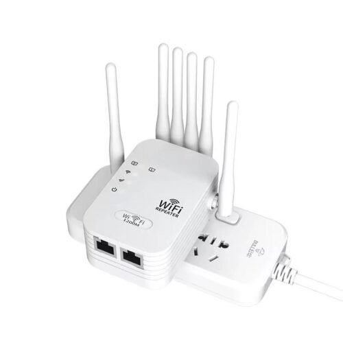 Répéteur Wi-Fi 1200Mbps Double Bande 2.4GHz/5GHz – Amplificateur de Signal Longue Portée 6 Antennes