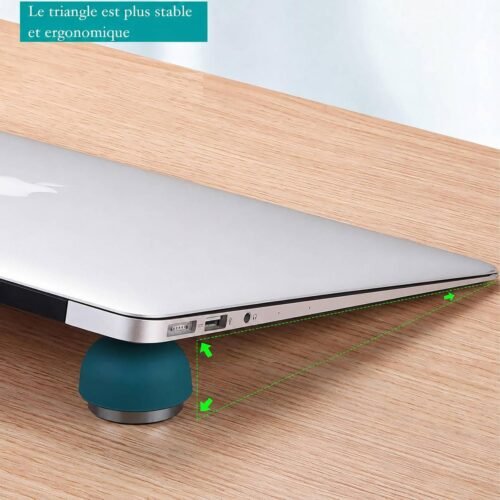 Support Ergonomique Vert pour Ordinateur Portable – Rehausseur de Refroidissement Antidérapant Portable (Lot de 2)
