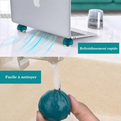 Support Ergonomique Vert pour Ordinateur Portable – Rehausseur de Refroidissement Antidérapant Portable (Lot de 2)