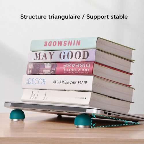 Support Ergonomique Vert pour Ordinateur Portable – Rehausseur de Refroidissement Antidérapant Portable (Lot de 2)