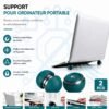 Support Ergonomique Vert pour Ordinateur Portable – Rehausseur de Refroidissement Antidérapant Portable (Lot de 2)