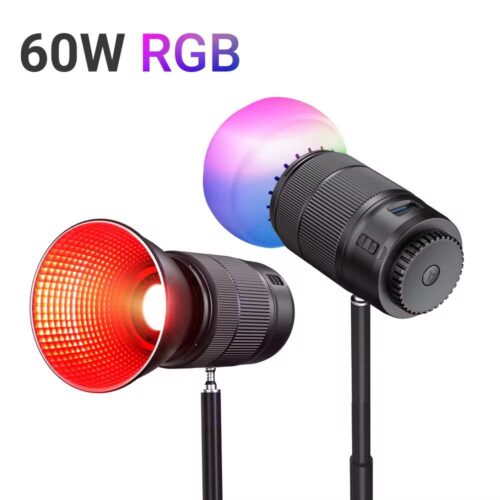Lampe LED Vidéo RGB 60W Rechargeable – Éclairage Photo & Vidéo 360° avec Monture Magnétique et Écran LCD