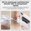 Kit de Nettoyage Multifonction 5 en 1 pour Clavier et Écouteurs avec Brosse, Embout Métallique et Extracteur de Touches