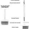 Kit de Nettoyage Multifonction 5 en 1 pour Clavier et Écouteurs avec Brosse, Embout Métallique et Extracteur de Touches