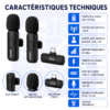 gvc.product.image_.1784996799535.e2a7ed48-1525-4eb9-a2f6-d11957dbeba8.png Microphone sans fil MY MW3 Double avec Récepteur Type C 2 Micros Cravate, Portée 20 m pour Vidéos, Vlogs et Interviews