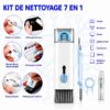 Kit de nettoyage 7 en 1 pour clavier, écouteurs, écrans et appareils électroniques avec pulvérisateur