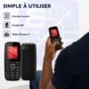 Téléphone Portable SM2409 Double SIM – Écran 1,77", Batterie 1000 mAh, Caméra, Radio FM et