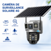 Caméra de Surveillance Solaire 4G 15 MP Triple Vue, PTZ 360°, Zoom Optique 10X, Détection PIR et IP66