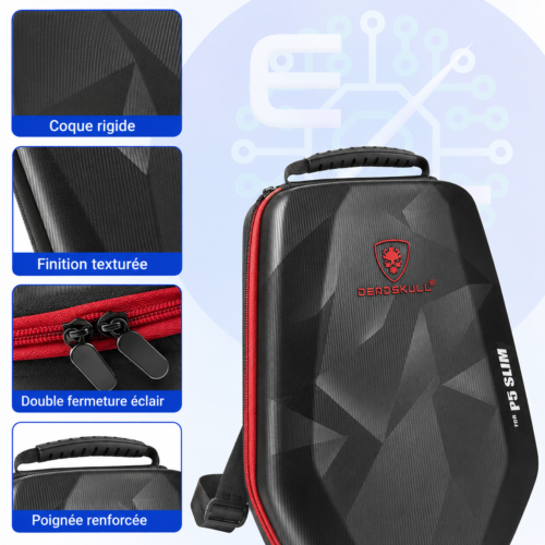 57f1d62d-fd26-49aa-98b2-aa4070f9cd22 Sac de transport rigide pour PlayStation 5 Slim avec bretelles