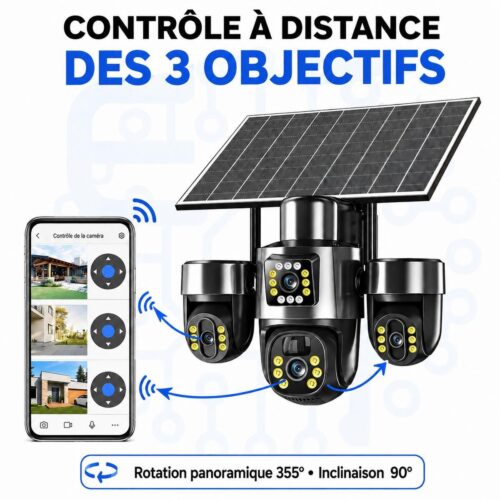 Caméra 4G - contrôle à distance des 3 objectifs Contrôle à distance des trois objectifs de la caméra solaire 4G
