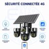 Caméra connectée 4G Yoosee Caméra 4G Yoosee avec audio bidirectionnel et carte TF
