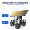 Caméra solaire - panneau 8W batterie 8000mAh Caméra avec panneau solaire 8 W et batterie intégrée 8000 mAh