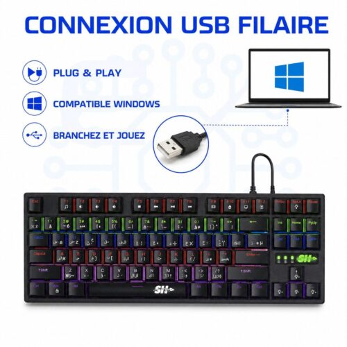 Clavier X67 - USB et Windows Clavier gaming X67 USB filaire Plug and Play compatible Windows