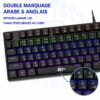 Clavier X67 - arabe anglais et LED Clavier X67 touches arabe et anglais avec rétroéclairage LED