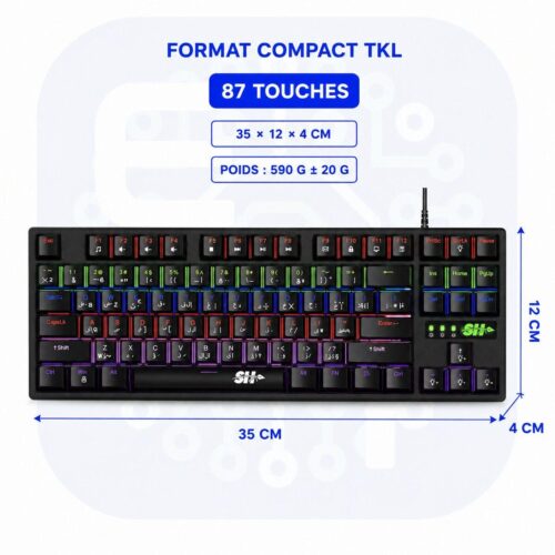 Clavier X67 - dimensions et format TKL Clavier X67 dimensions 35 x 12 x 4 cm format TKL