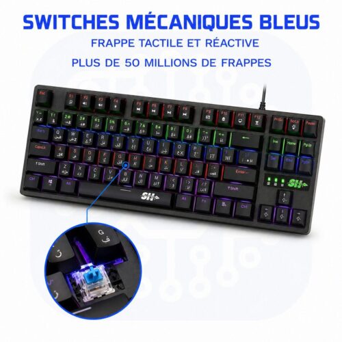 Clavier X67 - switches mécaniques bleus Clavier X67 switches mécaniques bleus durée 50 millions de frappes