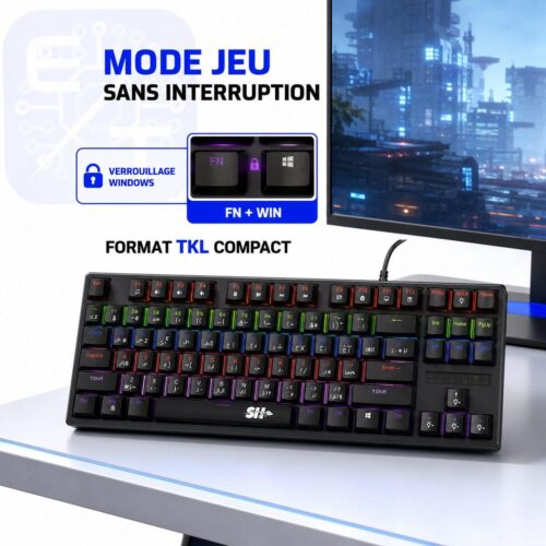 Clavier X67 - verrouillage Windows gaming Clavier gaming X67 compact avec verrouillage FN et Windows