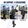 Porte-Bouteille Universel pour Vélo, Moto et Trottinette – Support de Guidon Anti-Vibrations