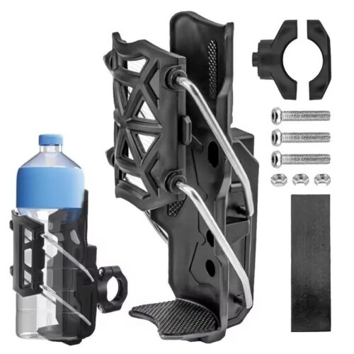 Porte-Bouteille Universel pour Vélo, Moto et Trottinette – Support de Guidon Anti-Vibrations