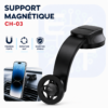 Support Magnétique CH 03 pour Smartphone – Fixation sur Tableau de Bord, Rotation 360°