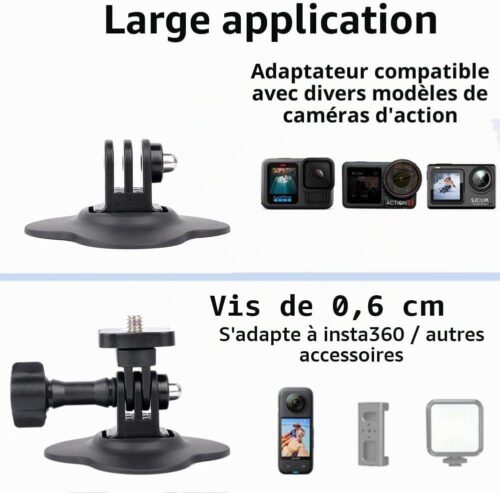 Support Universel pour Caméra d’Action – Casque, Moto, Vélo et Surf