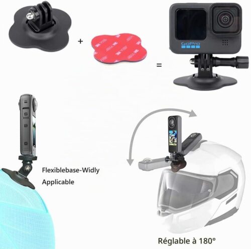 Support Universel pour Caméra d’Action – Casque, Moto, Vélo et Surf