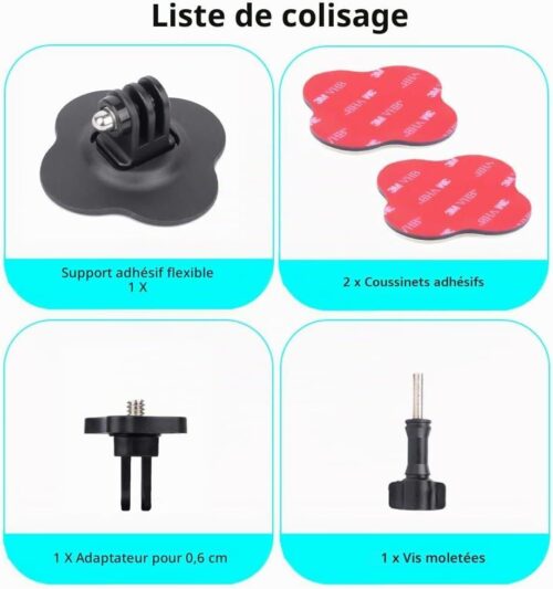 Support Universel pour Caméra d’Action – Casque, Moto, Vélo et Surf