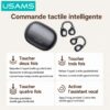 Écouteurs Bluetooth R02 BT5.3 Open-Ear Sans Fil – Haut-Parleurs 11 mm, Commande Tactile et Autonomie 20 h avec Boîtier