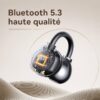 Écouteurs Bluetooth R02 BT5.3 Open-Ear Sans Fil – Haut-Parleurs 11 mm, Commande Tactile et Autonomie 20 h avec Boîtier