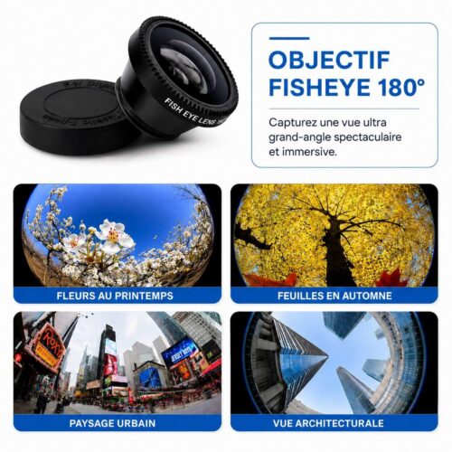 gvc.product.image_.1785676161483.e7667598-28e7-4b9e-bbbc-5f03d09f549f.jpeg Kit Objectifs Smartphone 3 en 1 – Fisheye 180° + Grand Angle 0.67x + Macro avec Clip Universel