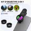 gvc.product.image_.1785678615446.1654e660-84ae-49c0-8e53-2329130b0af5.jpeg Kit Objectifs Smartphone 3 en 1 – Fisheye 180° + Grand Angle 0.67x + Macro avec Clip Universel