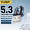 Adaptateur USB Bluetooth 5.3 pour PC – Plug & Play, Portée 10 m, Jusqu’à 5 Appareils, Windows 8.1/10/11