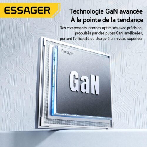 Chargeur GaN 65W Ultra-Fin USB-C PD + USB-A QC – Prise EU Pliable, Charge Rapide pour 2 Appareils