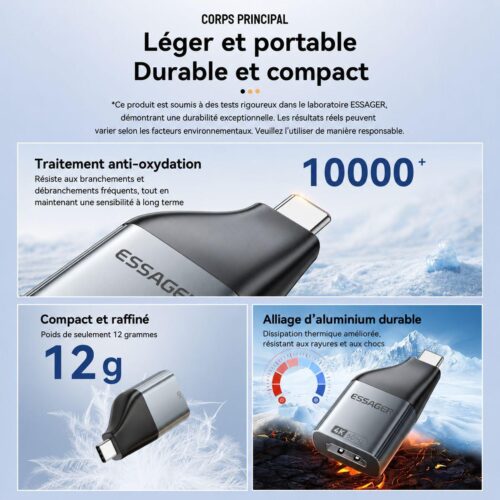 gvc.product.image_.1785863795812.f29c0bb9-bd65-4a44-af27-7cefba7dc79a.jpeg Adaptateur Vidéo HD vers Type C 4K 60 Hz – Convertisseur Compact 3840 × 2160