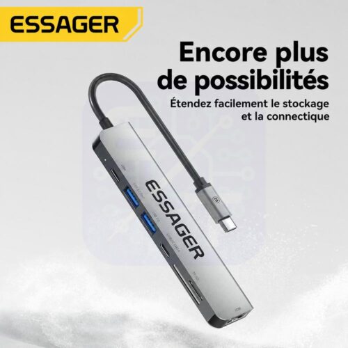 gvc.product.image_.1785926433873.beabf85c-2490-4503-8594-6d917ce0a21d.jpeg Hub USB C 7 en 1 avec HDMI 4K, USB 3.2 Gen 1, lecteur TF SD et PD 50 W