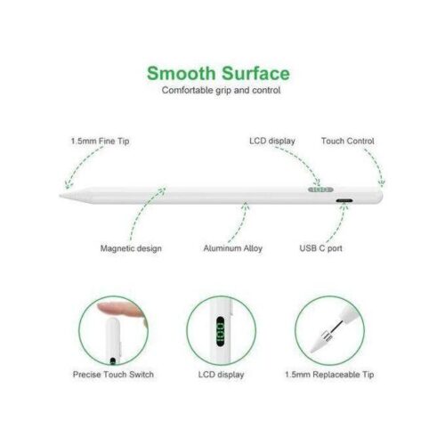 gvc.product.image_.1785971731803.5495f85a-2a39-4f95-b138-5c94bc0708d7.jpeg Stylet Universel Rechargeable avec Écran LCD et Pointe Fine 1,5 mm – Compatible iOS, Android et Windows
