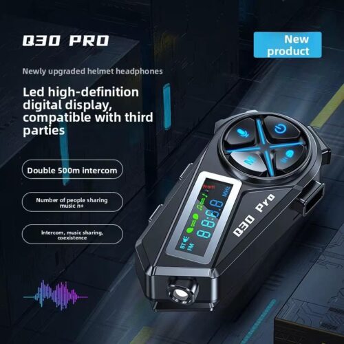 Pack de 2 Intercoms Moto Q30 Pro Bluetooth – Portée 500 m, Écran LED HD, Réduction du Bruit IA et Protection IP56