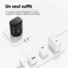 gvc.product.image_.1786012979702.d5e5aafe-3e00-44af-af9f-3e2ef4fab267.jpeg Chargeur Secteur GaN 65W à 3 Ports 2 USB C PD 3.0 + USB A QC 3.0, Prise EU