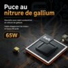 gvc.product.image_.1786013003056.19e87e1d-6e06-41d2-9bcd-27cedbff8bd9.jpeg Chargeur Secteur GaN 65W à 3 Ports 2 USB C PD 3.0 + USB A QC 3.0, Prise EU